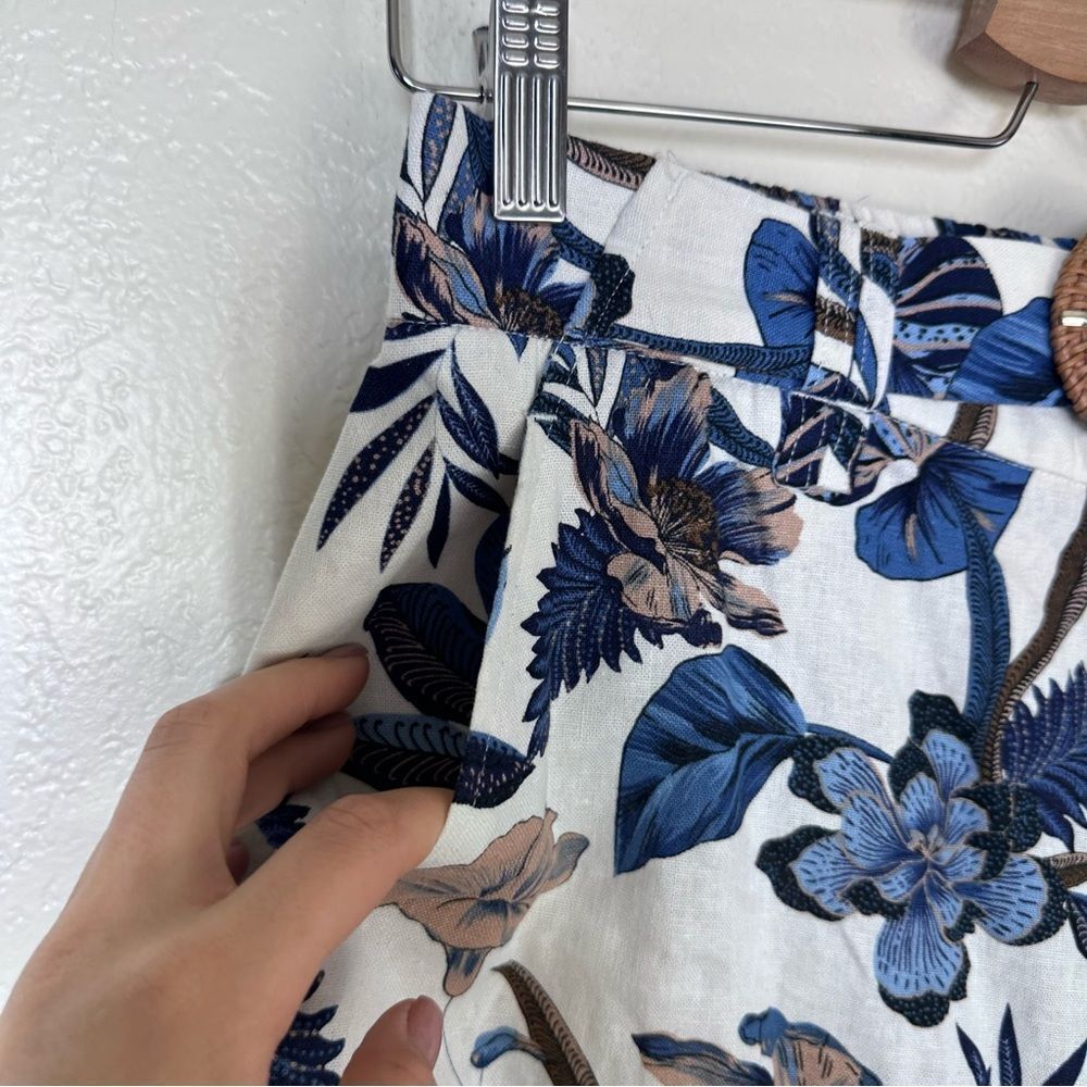 Sigrid Olsen Floral Belted Linen Blend Pants Size… - image 5